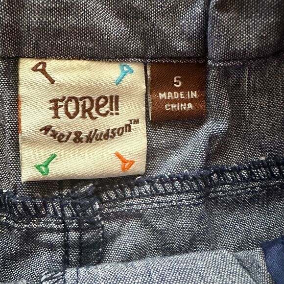 Fore!! Axel & Hudson Blue Linen Woven Plaid Shorts Size 5 NWT - Picture 5 of 8